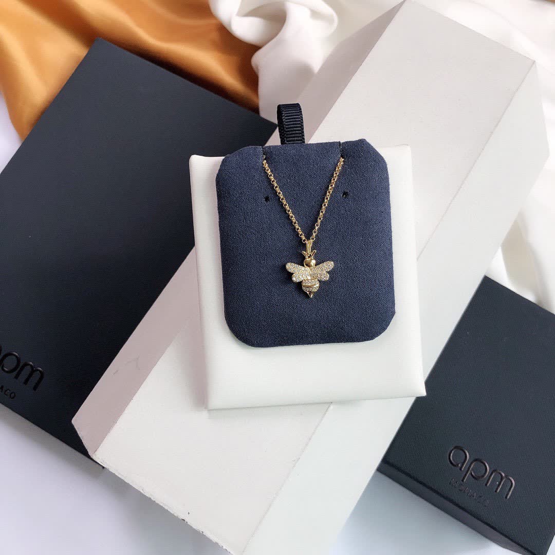APM Monaco Gold Bee Charm Necklace